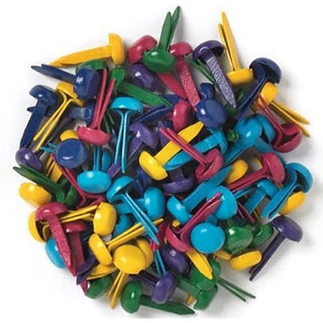 HUGFEGWE 100Pcs Mini Brads Multicolor Paper Craft Stamping Scrapbooking DIY Tool Size 4 mm CJB91-123154