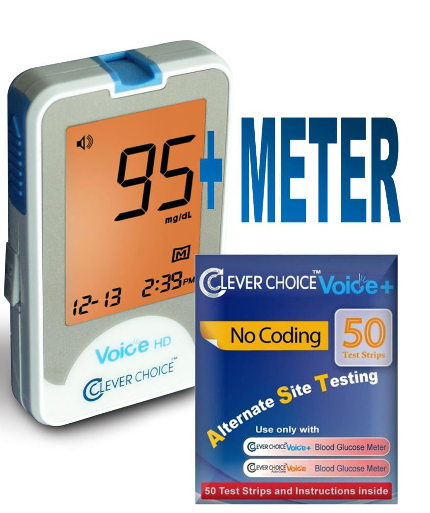 Clever Choice Pharmacist Choice Voice 50 Test Strips with Clever Choice Voice HD Blood Glucose Monitor