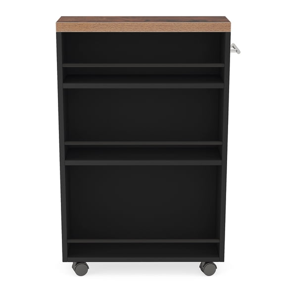 Spaco 4-Tier Storage Cart, Slim Rolling Narrow Kitchen Cart for Small Place, Storage Cart for Indoor, Black