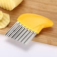 thumbnail image 3 of Stainless Steel Potato Carrot Chip Vegetable Crinkle Wavy Chopper Cutter French Fry Slicer 1 Pack/Set, 3 of 3