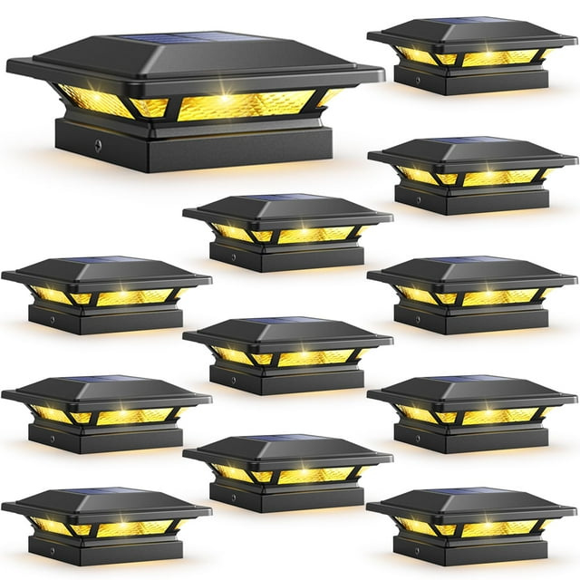 Luces solares tipo poste Siedinlar 4x4, 16 LED, 2 modos, resistentes al agua