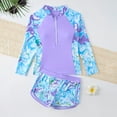 thumbnail image 4 of Tiweut Two Piece Swimsuits for Girls Long Sleeve Two Piece Rash Guard Top and Shorts Youth Surfing Diving Swimwear 13-14 Y, 4 of 4
