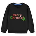 thumbnail image 4 of TFEOQRY Children Girls and Boys Christmas Sweatshirts Winter Christmas Letter Print Long Sleeve Hoodless Sweatshirt Black, 4 of 4