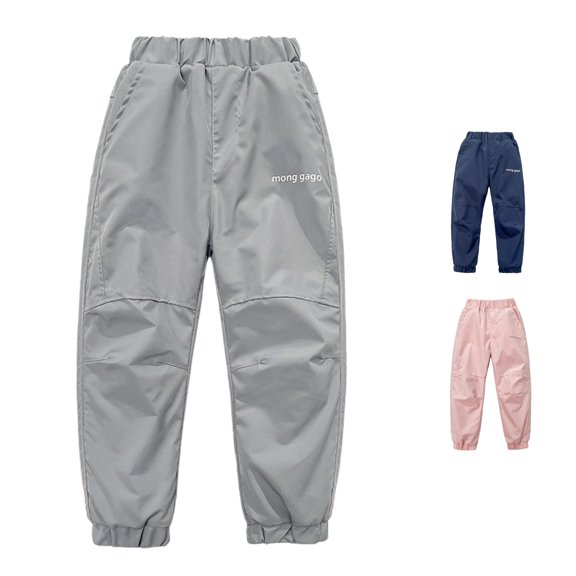 Toddler Girl Pants Windproof Hiking Pants Outdoor Sports Trousers with Elastic Pants Size 3-4T ,Gray