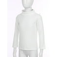 thumbnail image 3 of TiaoBug Kids Boys Girls Underwear Tops Mock Neck Long Sleeve Pullover Sweater Top White 13-14, 3 of 7