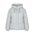 thumbnail image 4 of DYTTDG Women's Winter Warm Zip Up Hooded Jacket Fashion Solid Color Bread Clothes Casual Loose Outdoor Jacket on Clearance Family Gifts, 4 of 6