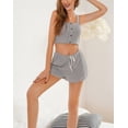 thumbnail image 4 of Richie House Women Pajamas Set Summer Ribbed PJS Crop Top Sleeveless Lounge RHW2924-C-XS, 4 of 7