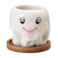 thumbnail image 4 of HOMEMAXS Cute Octopus Ceramic Planter for Cactus and Succulents White Color Great for Desk Decoration 3.5 Inches, 4 of 8