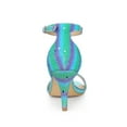 thumbnail image 2 of BLISSFUL STEP Women's Glitter Strap Stiletto Heel Sandals Green Blue (Size 8), 2 of 7