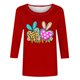 thumbnail image 4 of Camisetas Casuales de las Mujeres Impresas 3/4 Manga Cuello Redondo Blusa, Moda Ligera Superior para el Hogar Y el Uso Diario, Cómoda Imitación de la Tela Del Estante, 4 of 6