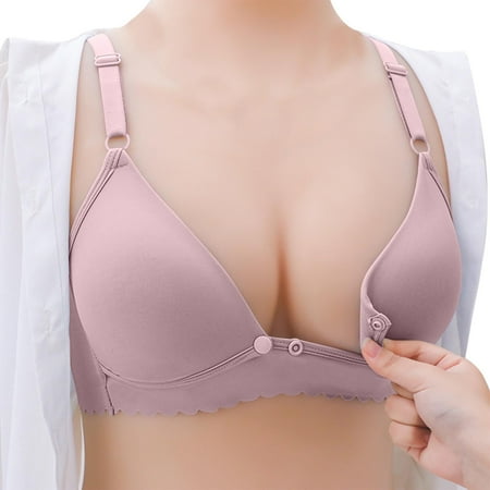 Nursing Bras for Breastfeeding Seamless Ultra Comfort Maternity Bra Natural Shape Pregnancy Sleep Bralette Watermelon Red L