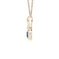 thumbnail image 2 of Angara Natural 4mm London-Blue-Topaz Infinity Heart Pendant Necklace in 14K Rose Gold for Women, 2 of 8
