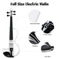 thumbnail image 2 of Yescom 4/4 Electric Violin Full Size Wood Silent Fiddle Musical Instrument Fittings Headphone White, 2 of 11