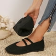 thumbnail image 6 of Miluxas Ballet Flats for Women Round Toe Mary Jane Shoes Comfortable Dressy Women Flats Straps Washable Knit Slip On Shoes Black 7.5(40), 6 of 9