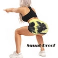 thumbnail image 6 of SEASUM Women's High Waist Butt Lift Workout Shorts Tie Dyed Tummy Control Textured Yoga Sports Shorts Black+Yellow XL, 6 of 7