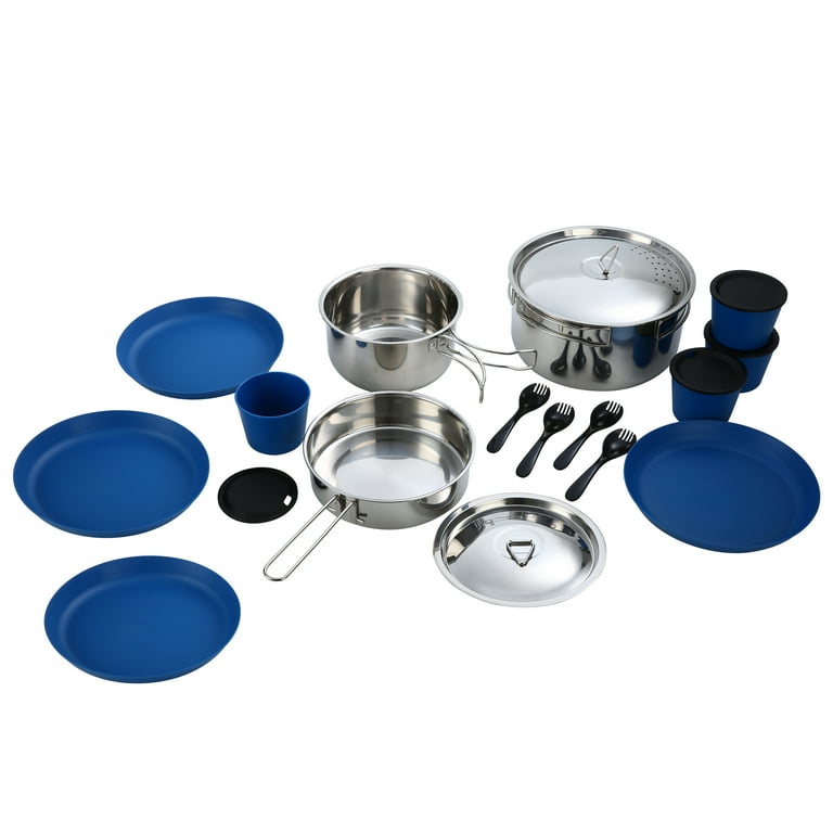 Free Shipping! Ozark Trail 22-Piece Camping Cook and Dine Set with