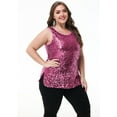 thumbnail image 2 of Womens Plus Size Sleeveless Sequin Tops Sparkle Shine Tank Top, 2 of 7