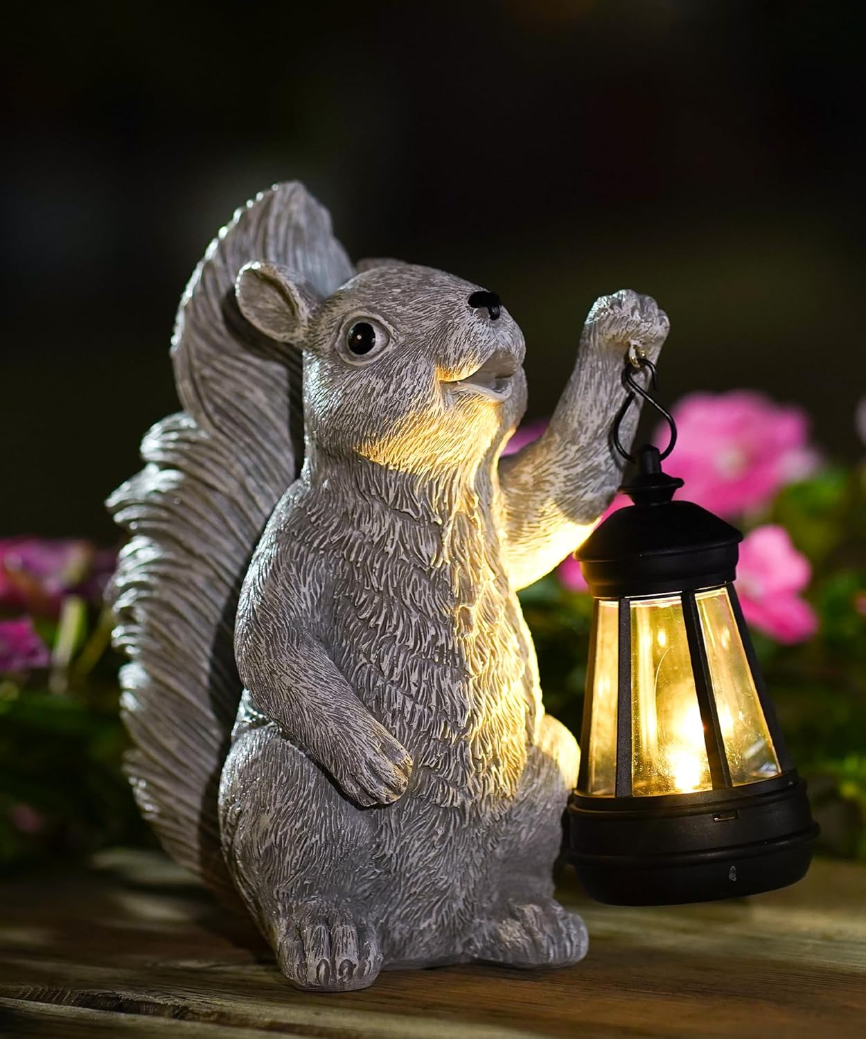 Solar Squirrel Statues for Garden Decor: Outdoor Sculptures for Clearance Outside Lawn Ornaments Porch Patio Balcony Yard – Gifts for Mom Grandma