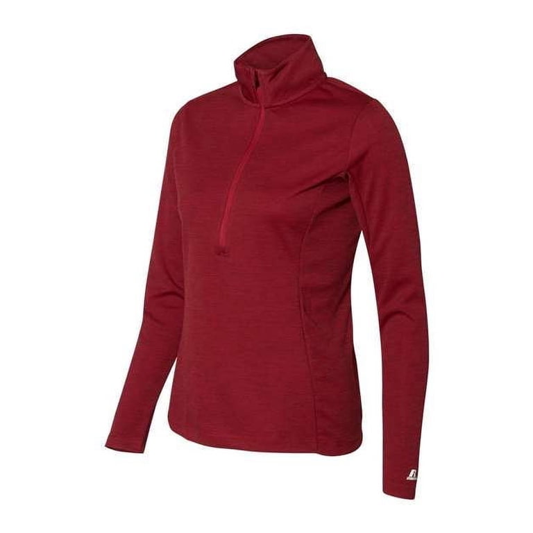 Russell Athletic B62734705 Womens Striated Quarter-Zip Pullover