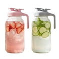 thumbnail image 2 of Vintage Half Gallon Mason Jar Pitcher Large 64 oz Wide Mouth with Lid - 2 Quart Airtight Glass Jug for Water, Juice, Milk, Tea, Iced Coffee and Drinks, 2 of 10