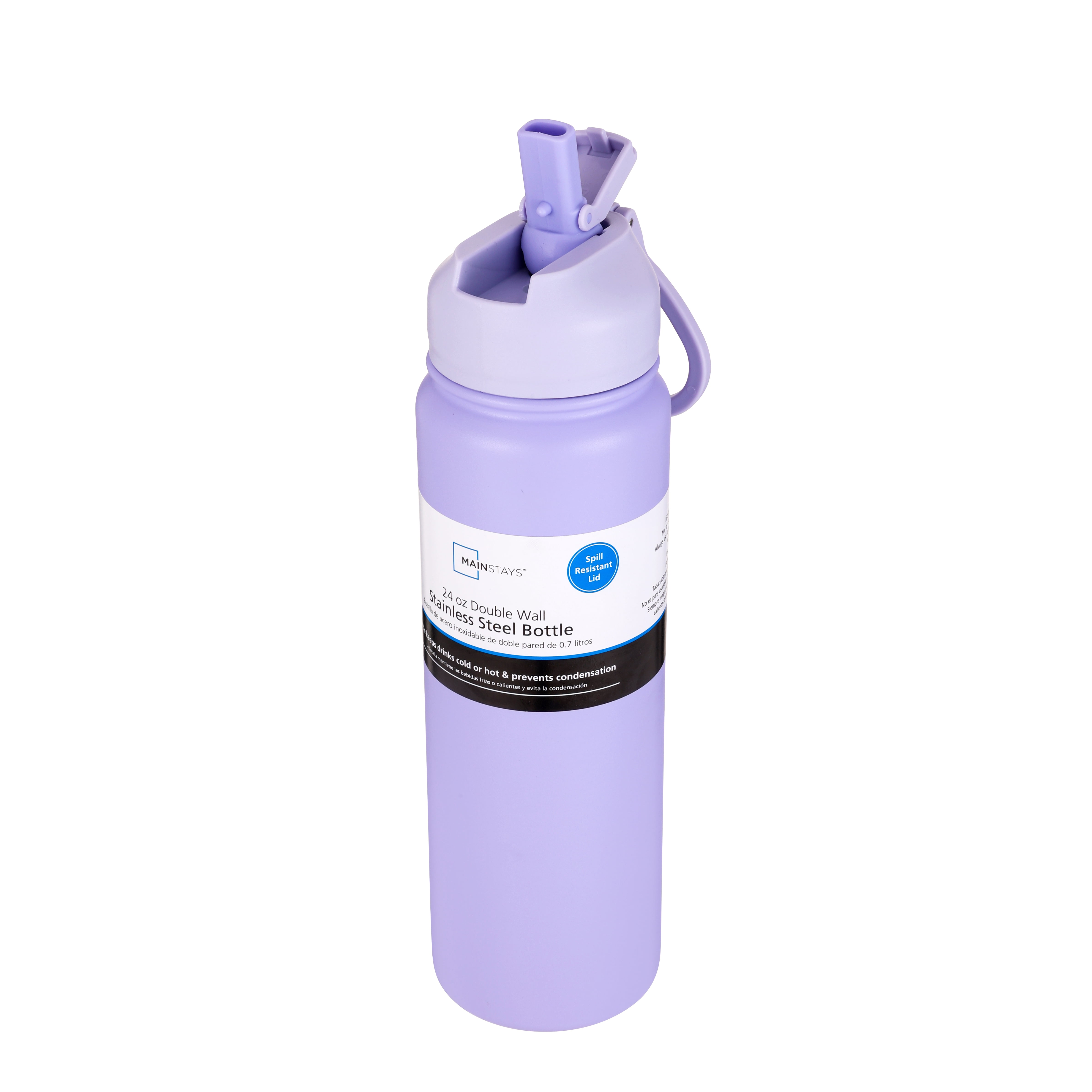 Mainstays 24oz Purple Stainless Steel Double Wall Water Bottle