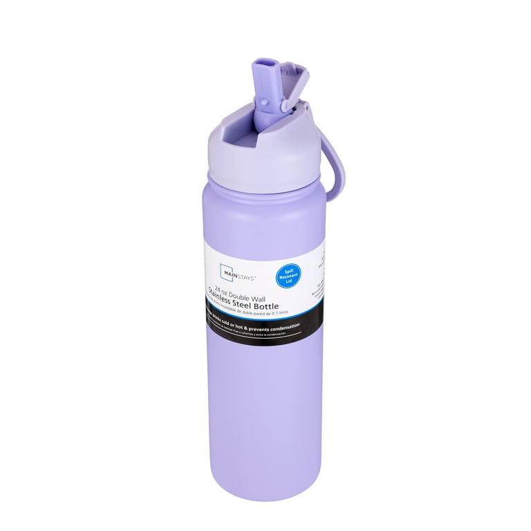Mainstays 24oz Purple Stainless Steel Double Wall Water Bottle