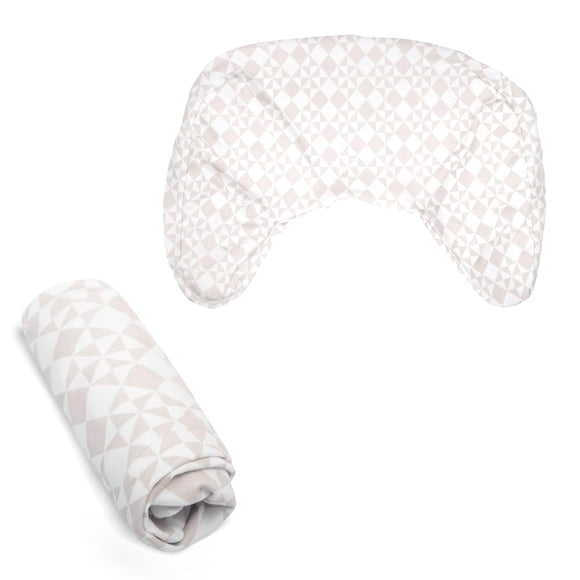 Funda de almohada de lactancia Boppy, 100% algodón orgánico, a cuadros, color beige