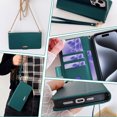 thumbnail image 3 of for Samsung Galaxy S22 Ultra Wallet Flip Case, Elegant Wrist Strap and Shoulder Chain Credit Card Slots Cash Slot RFID Blocking PU Leather Kickstand Case Cover for Samsung Galaxy S22 Ultra, Green, 3 of 6