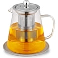 thumbnail image 1 of 950ml/30oz Glass Teapot Kettle With Removable Stainless Steel Infuser & Matching Silicone Coasters, 1 of 5
