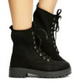 thumbnail image 2 of Wildone-20 Side Knit Panel Combat Lug Lace Up Boots, 2 of 4