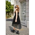 thumbnail image 4 of Arshiner Girls Chic Dresses Formal Sleeveless Contrast Mesh High Low Dress with Belt Party Wedding, 4 of 5