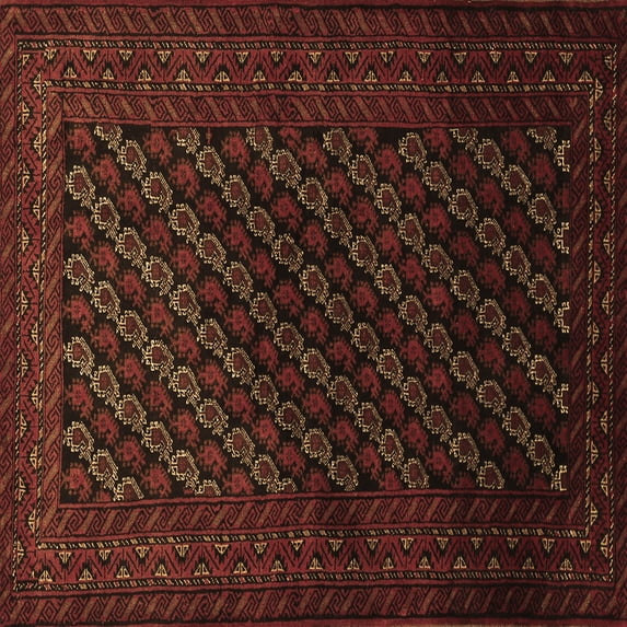 Ahgly Company Indoor Square Persian Brown Traditional Area Rugs, 4' Square
