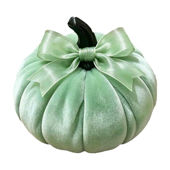 Green Mini Faux Pumpkin Resin Craft Decor Small Realistic Figurine Desktop Ornament for Tiered Tray Table Shelf Indoor Halloween Thanksgiving Fall Home Decoration