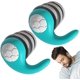 thumbnail image 1 of RV 2 pares de tapones para los oídos con cancelación de ruido azul cian S/L - Tapones para los oídos silenciosos impermeables - Tapones para los oídos reutilizables con caja de silicona Tres capas de tapones para los oídos silenciosos Rojo Verde, 1 of 5