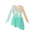 thumbnail image 6 of inhzoy Kids Girls Rhinestone Sequin Long Sleeve Figure Ice Roller Skating Dress Light Green 16, 6 of 8