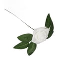 thumbnail image 2 of 25 piezas de flores artificiales de aspecto real, rosas de 3 pulgadas de diámetro y 7 pulgadas de tallo, rosas falsas suaves para decoración de fiestas y bodas, color blanco, 2 of 15