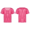 thumbnail image 1 of renvena Kids Boys Girls Sparkly Jazz Dance Shirt Athletic Tank Tops Shiny Sequin Dancewear Hot Pink 2-6, 1 of 7