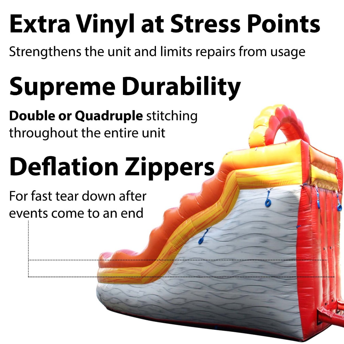 TentandTable Commerical Inflatable Water Slide, Fire Marble Wave Curved with Blower, 17 ft