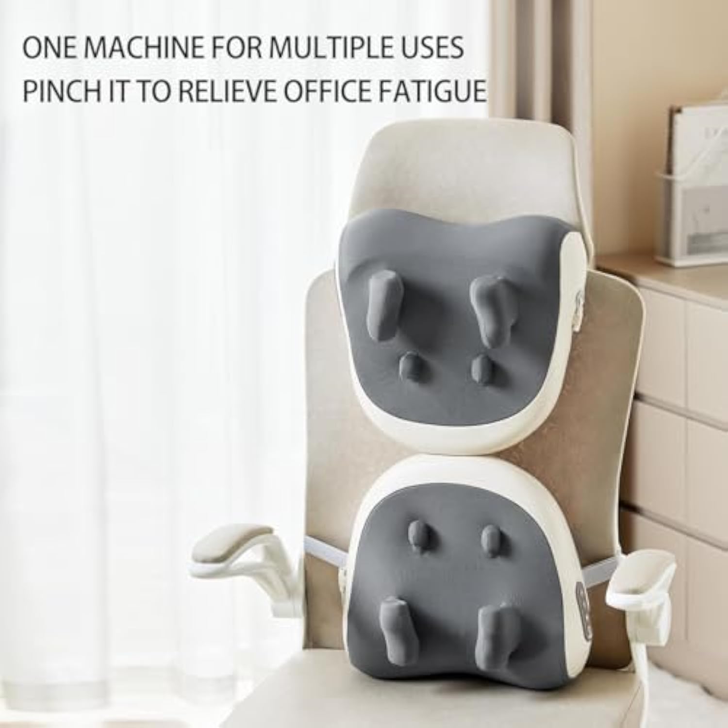 Pillow Neck & Shoulder Massager, Neck Massager, 4d Rolling Nodes Mimic Professional Massage Therapy, 42°c Heat (Grey)