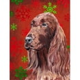 thumbnail image 1 of Irish Setter Red Snowflake Christmas Flag Garden Size, 1 of 1