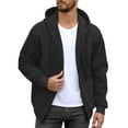 thumbnail image 5 of ZCFZJW Men's Hoodie Full Zip up Long Sleeve Hooded Pullover Casual Fashion Sweatshirts Drawstring Gym Hooded Outwear Coat Jackets with Kanga Pocket Black M, 5 of 9