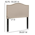 thumbnail image 3 of Flash Furniture Upholstered Twin Size Arched Headboard with Accent Nail Trim in Beige Fabric, 3 of 5