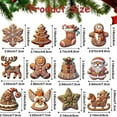 thumbnail image 4 of Christmas tree decoration, gingerbread man wooden pendant set, 24 piece set, 4 of 16