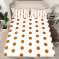 thumbnail image 2 of Manfei Kawaii Dot Pattern Full Size Sheets,Wave Point Bed Sheets,Brown White Sheet Sets For Teens,Super Cozy Room Decor,4-Piece, 2 of 7