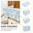 thumbnail image 4 of Floral on Blue Large Lidded Bin Foldable Storage Baskets Boxes Cubes Lids with 2 Handles for Home Bedroom Office 16.5x12.6x11.8inch, 4 of 7