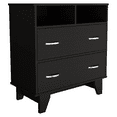 thumbnail image 2 of Storage Dresser Cabinet with Two Drawers and Two Open Shelves, Freestanding Chest of Drawers with Countertop, Wooden Organizer Unit with Four Sturdy Legs for Living Room, Bedroom, Entryway, 2 of 6