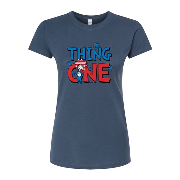 Dr. Seuss - American Thing One - Juniors Fitted Graphic T-Shirt
