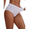 thumbnail image 4 of INSPIRE CHIC Women's Cotton High Waist Briefs Tummy Control Breathable Underwear, Available in Plus Size XL White, 4 of 4