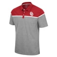 thumbnail image 2 of Men's Colosseum Heather Gray Oklahoma Sooners Chamberlain Polo, 2 of 3