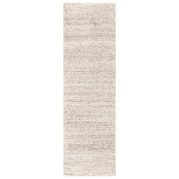 SAFAVIEH Hudson Shag Jaden Striped Runner Rug, Ivory/Beige, 2'3" x 10'
